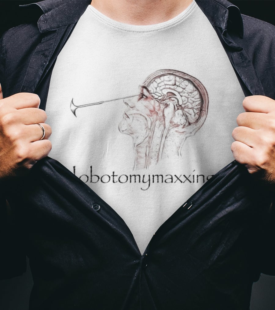 Lobotomymaxxing Dark Anatomical Brain T-Shirt