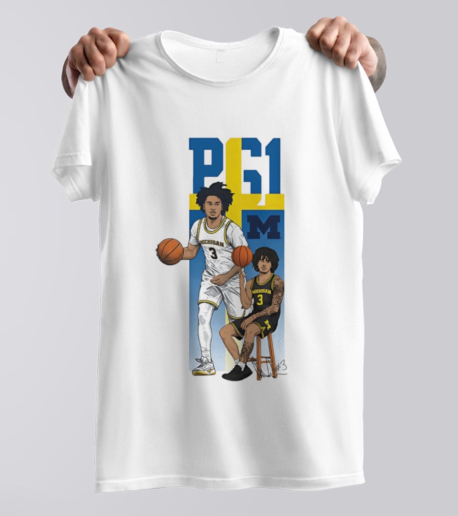 PG1 Elliot Cadeau Michigan Wolverines Basketball M T-Shirt