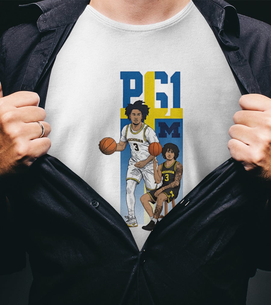 PG1 Elliot Cadeau Michigan Wolverines Basketball M T-Shirt