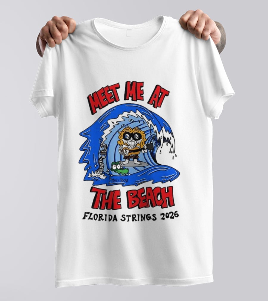 Meet Me At The Beach Florida Strings 2026 Surfing Wave T-Shirt