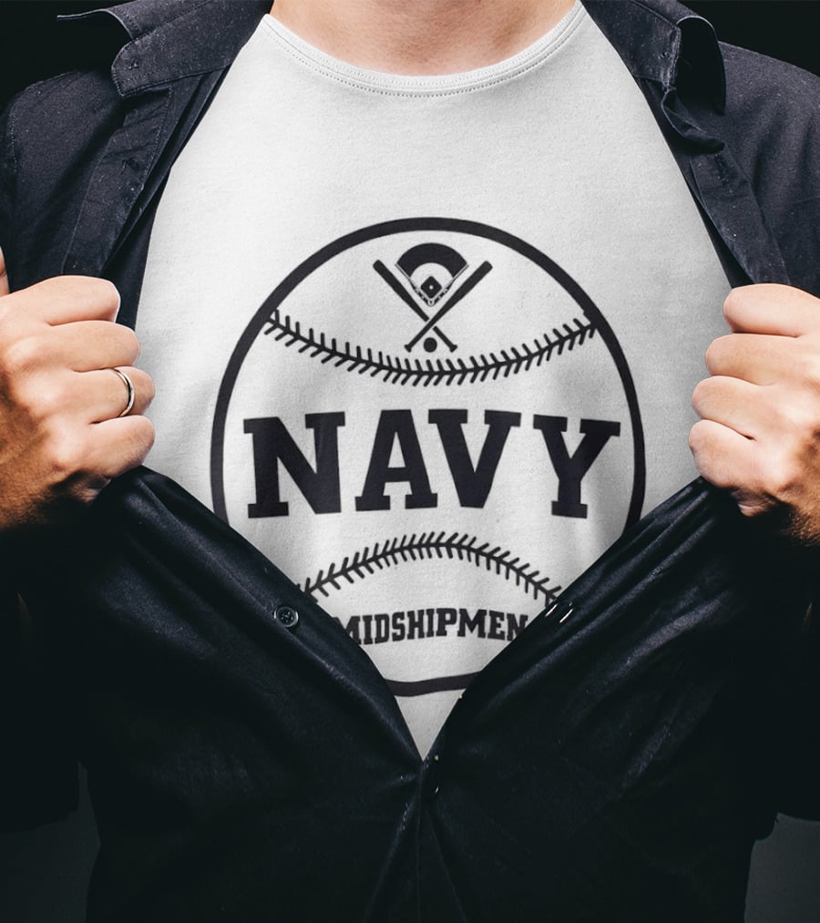 US Navy Midshipmen Baseball Navy Ball Sports Team T-Shirt