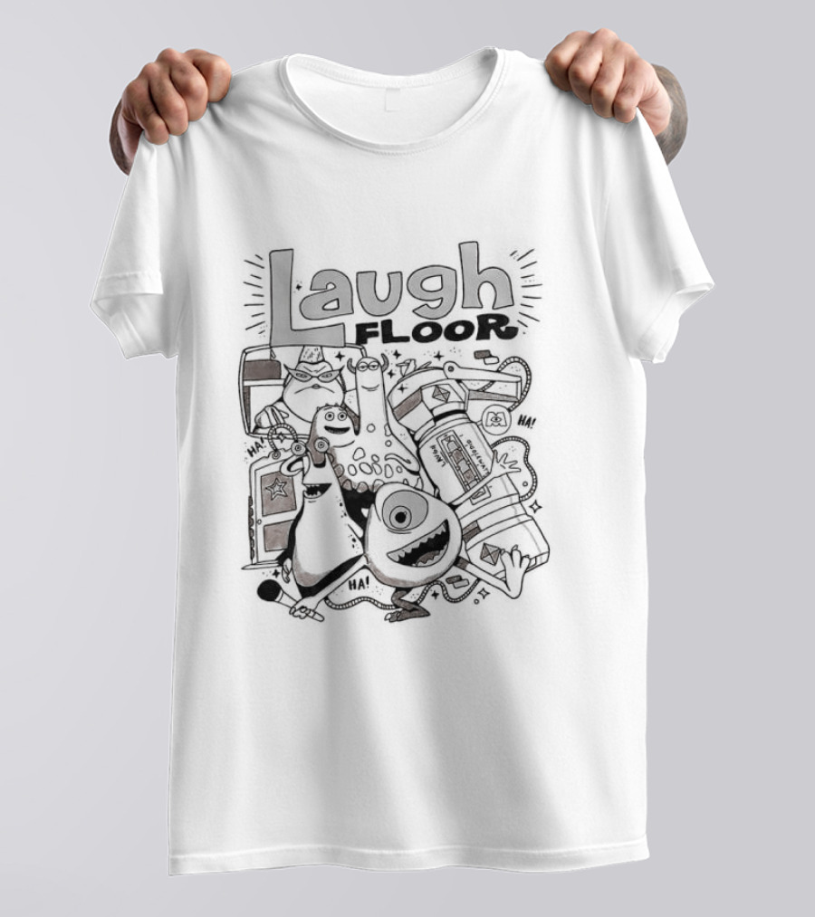 Monsters Inc Laugh Floor Doodle Mike Sulley Pixar Animation Characters T-Shirt