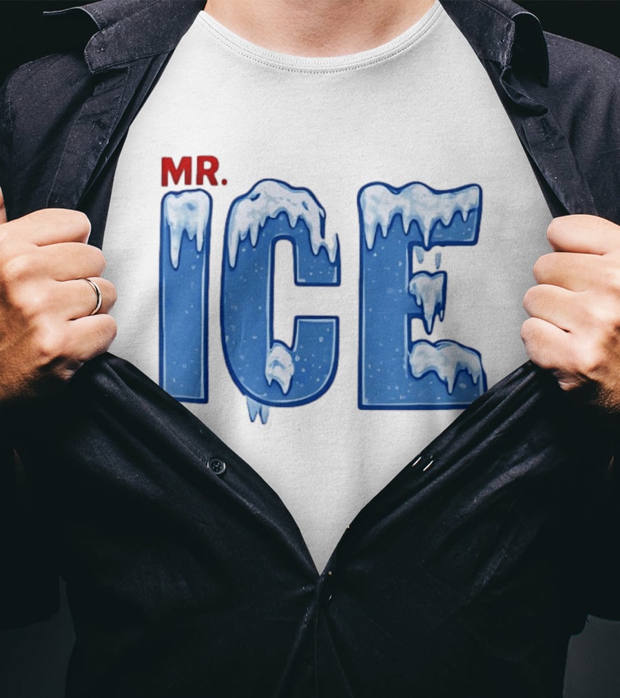 Mr ICE Snow Cover Icy Letters Frosty Winter T-Shirt