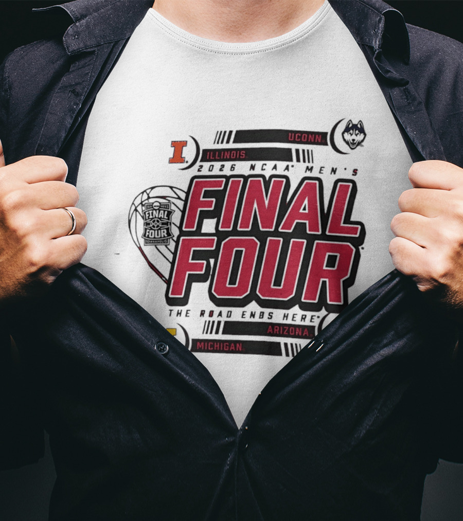 2026 NCAA Men's Basketball Final Four Illinois UConn Michigan Arizona March Madness T-Shirt