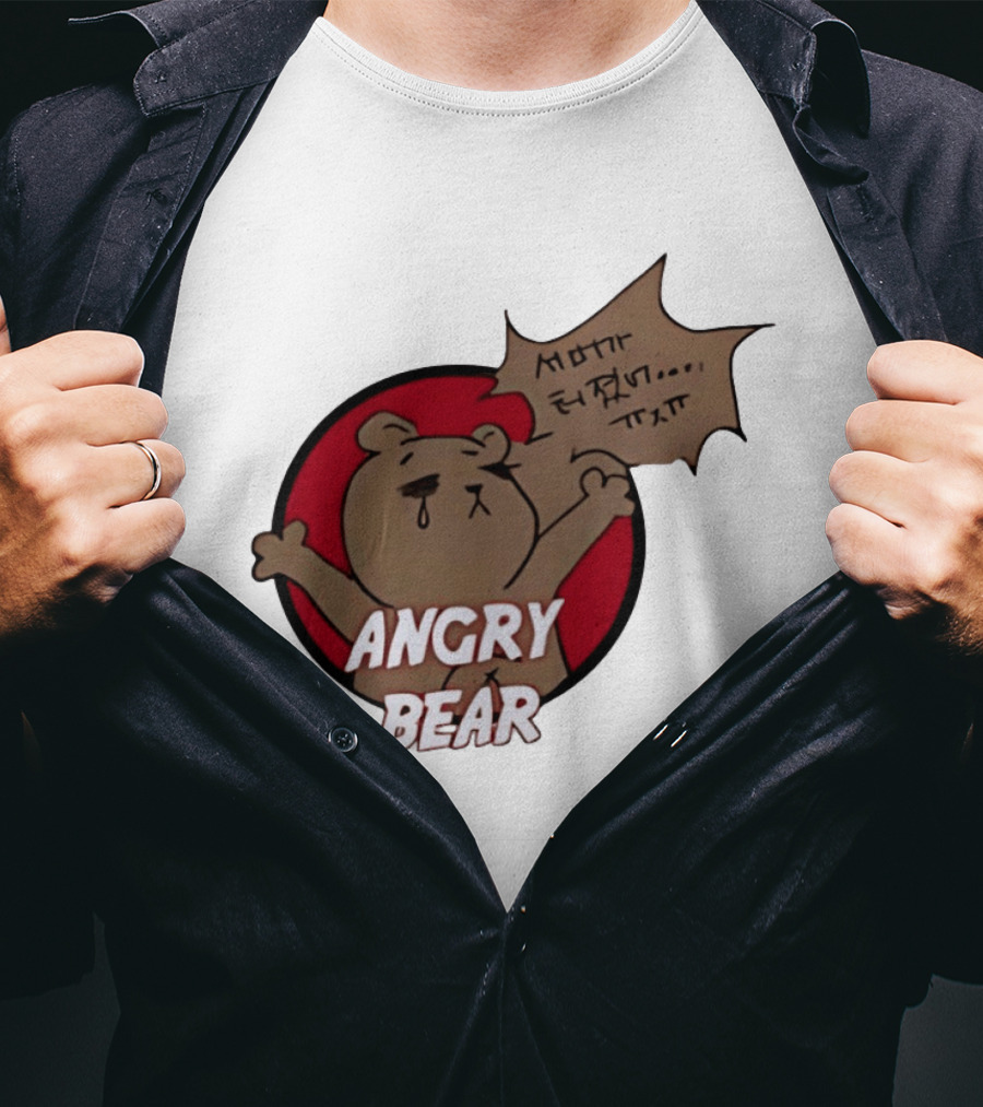 Angry Bear Cartoon Style With Speech Bubble T-Shirt