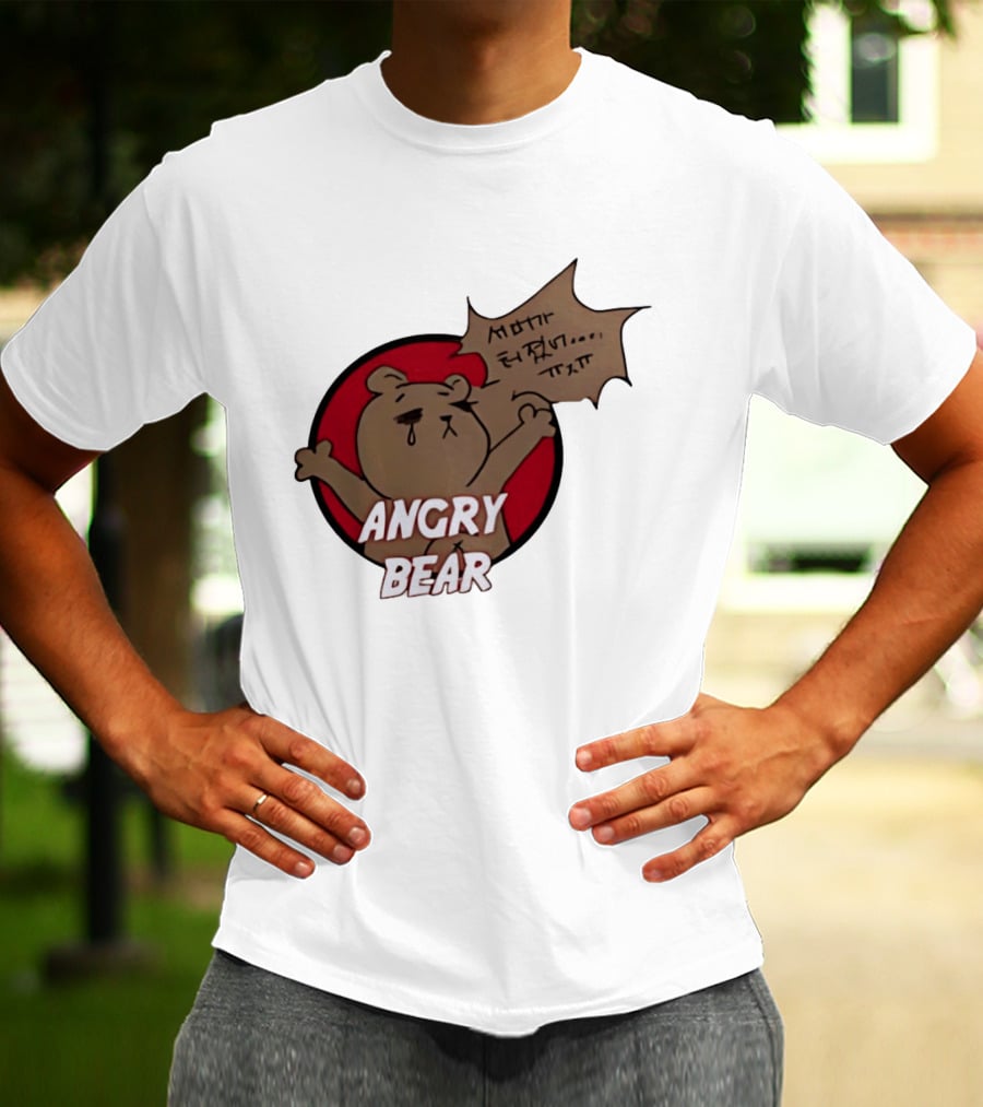 Angry Bear Cartoon Style With Speech Bubble T-Shirt