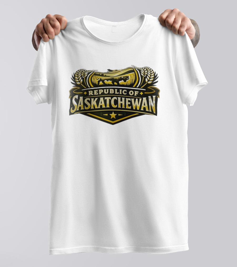 Republic Of Saskatchewan Wheat And Lion T-Shirt