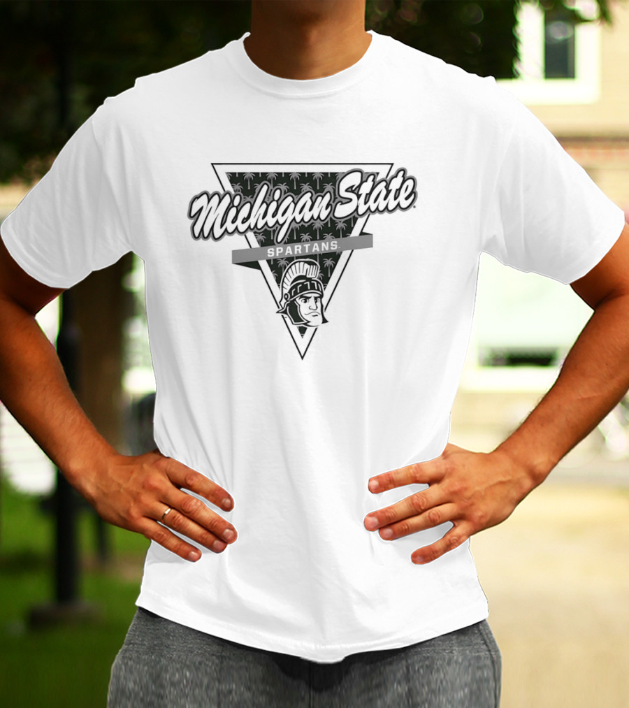 Michigan State Spartans Football Palm Tree Triangle T-Shirt
