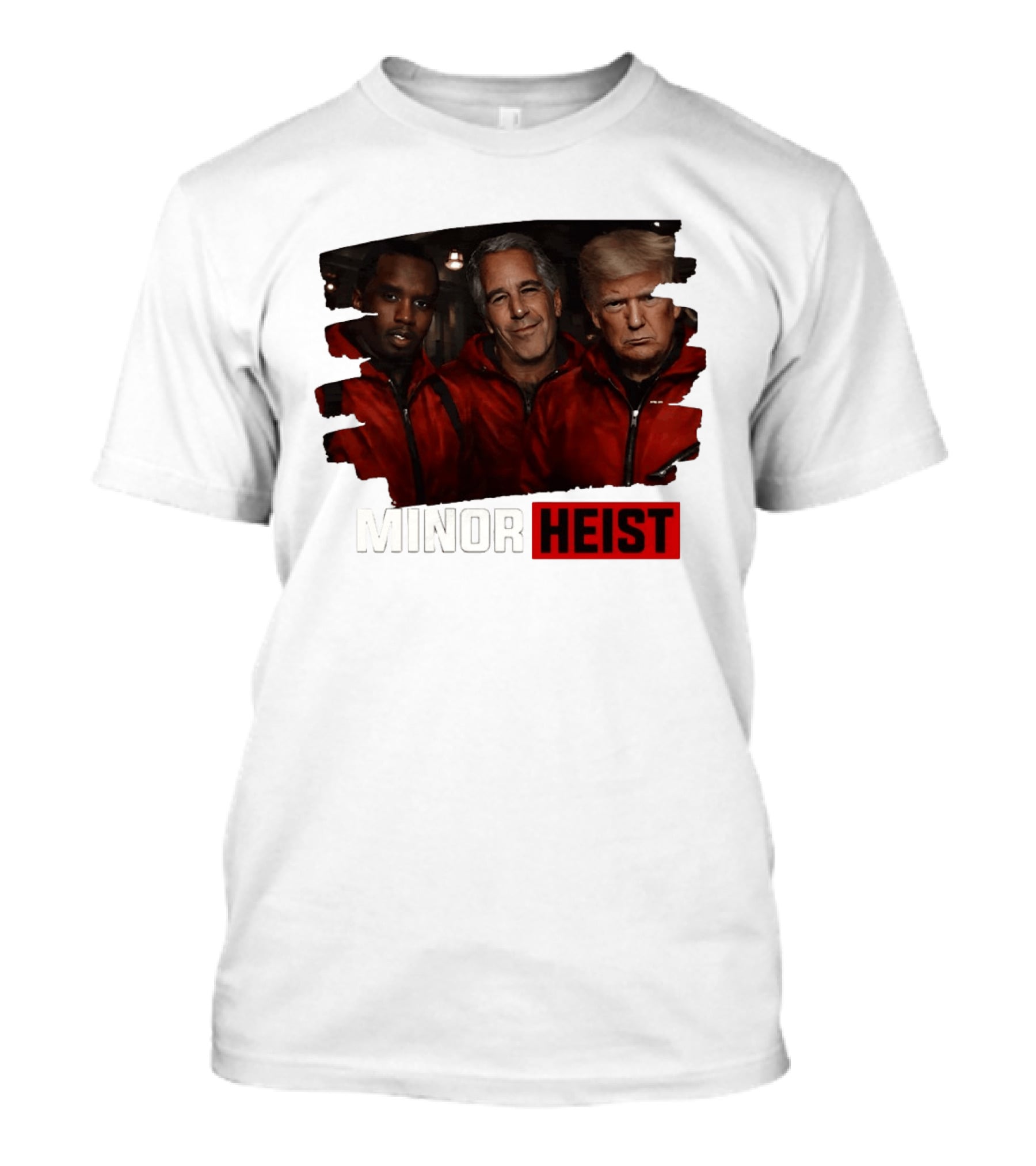 Minor Heist Diddy Epstein Trump Political Satire T-Shirt