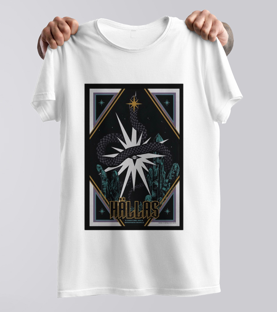Hällas Berlin Germany Heimathafen Neukölln Tour March 21 2026 Star Snake Eye Crystals T-Shirt