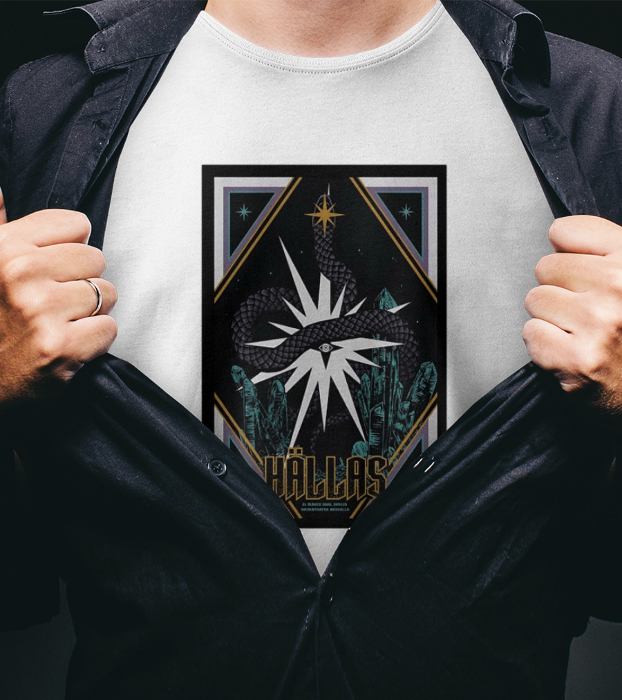 Hällas Berlin Germany Heimathafen Neukölln Tour March 21 2026 Star Snake Eye Crystals T-Shirt