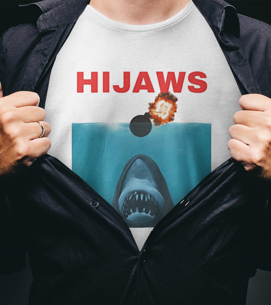 HIJAWS Jaws Bomb Explosion With Shark T-Shirt