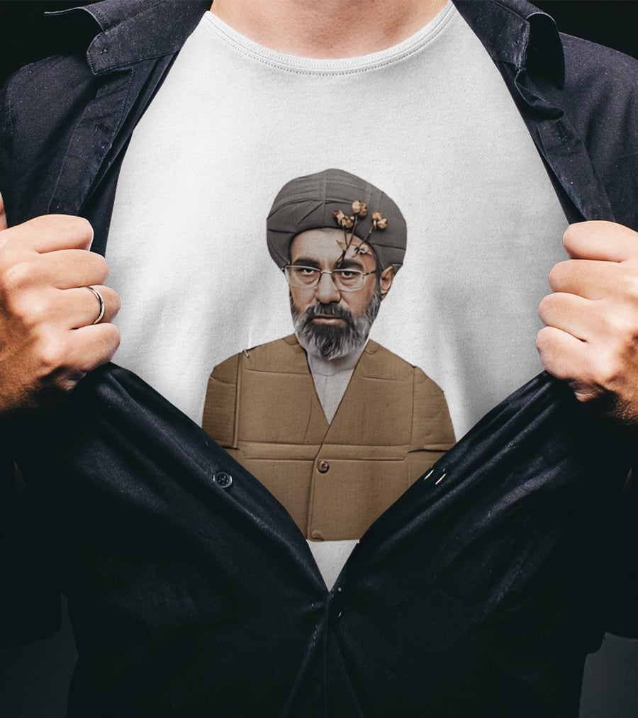 Ali Khamenei Ayatollah Cardboard Art With Flowers T-Shirt