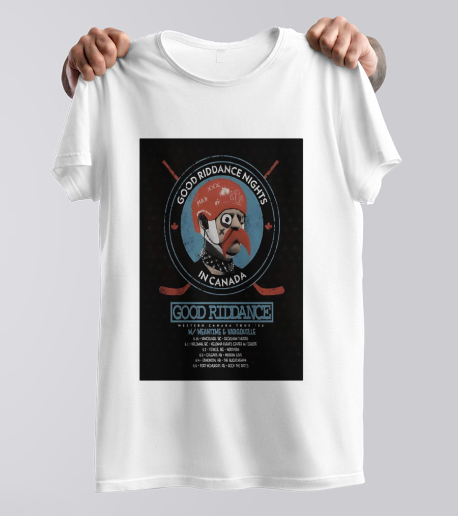 Good Riddance Nights In Canada Western Tour 2026 With Meantime And Vargouille T-Shirt