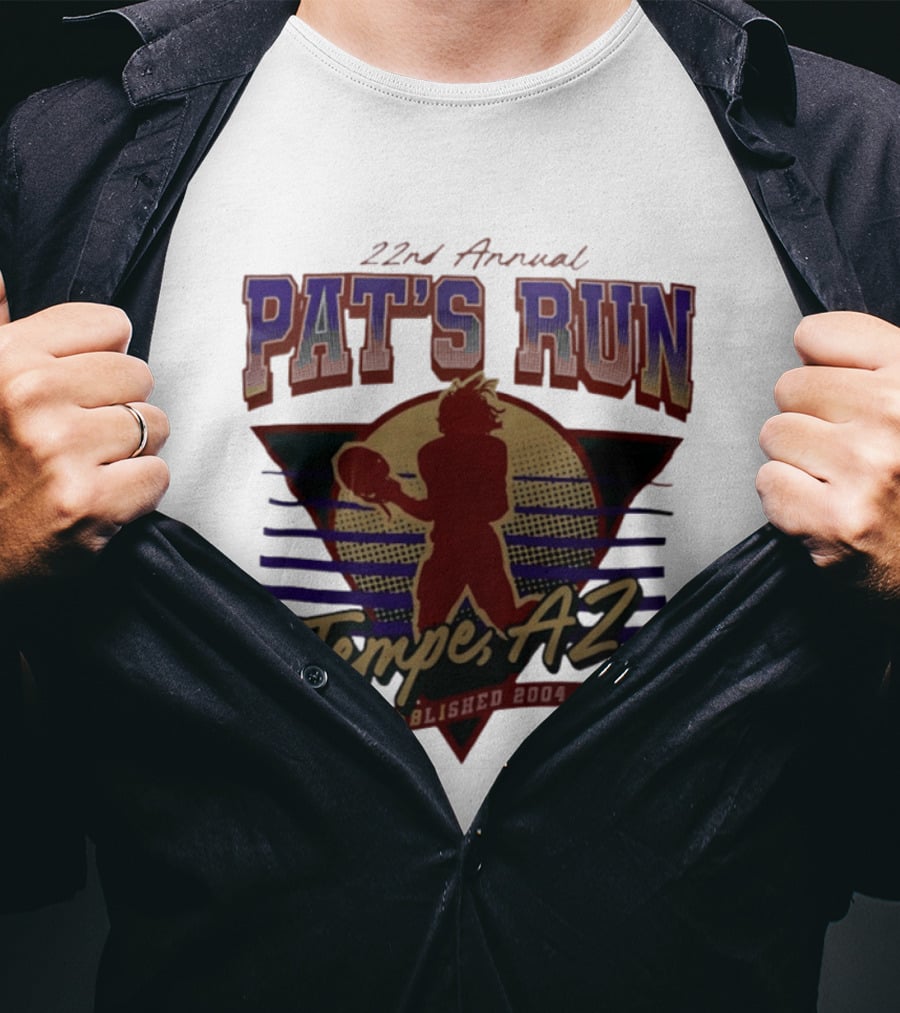 22nd Annual Pat's Run Tempe AZ Football Legacy Established 2004 T-Shirt
