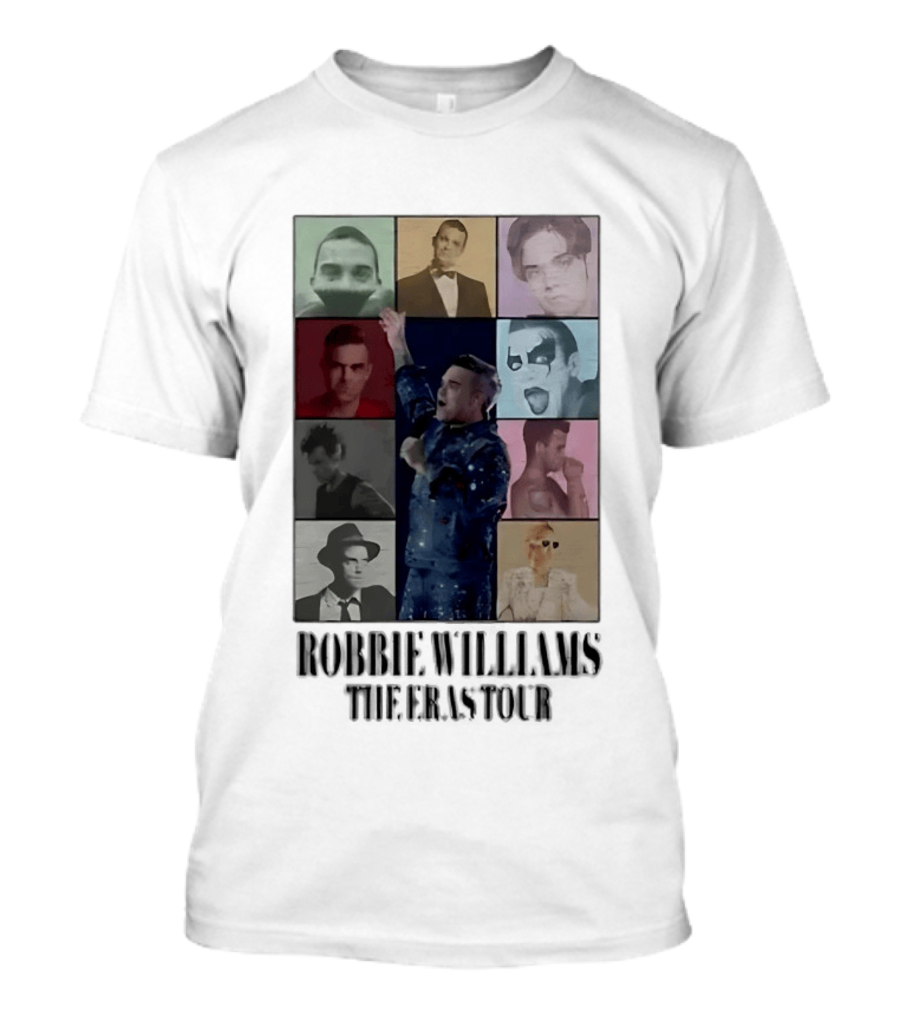 Robbie Williams The Eras Tour Collage Style Portraits T-Shirt