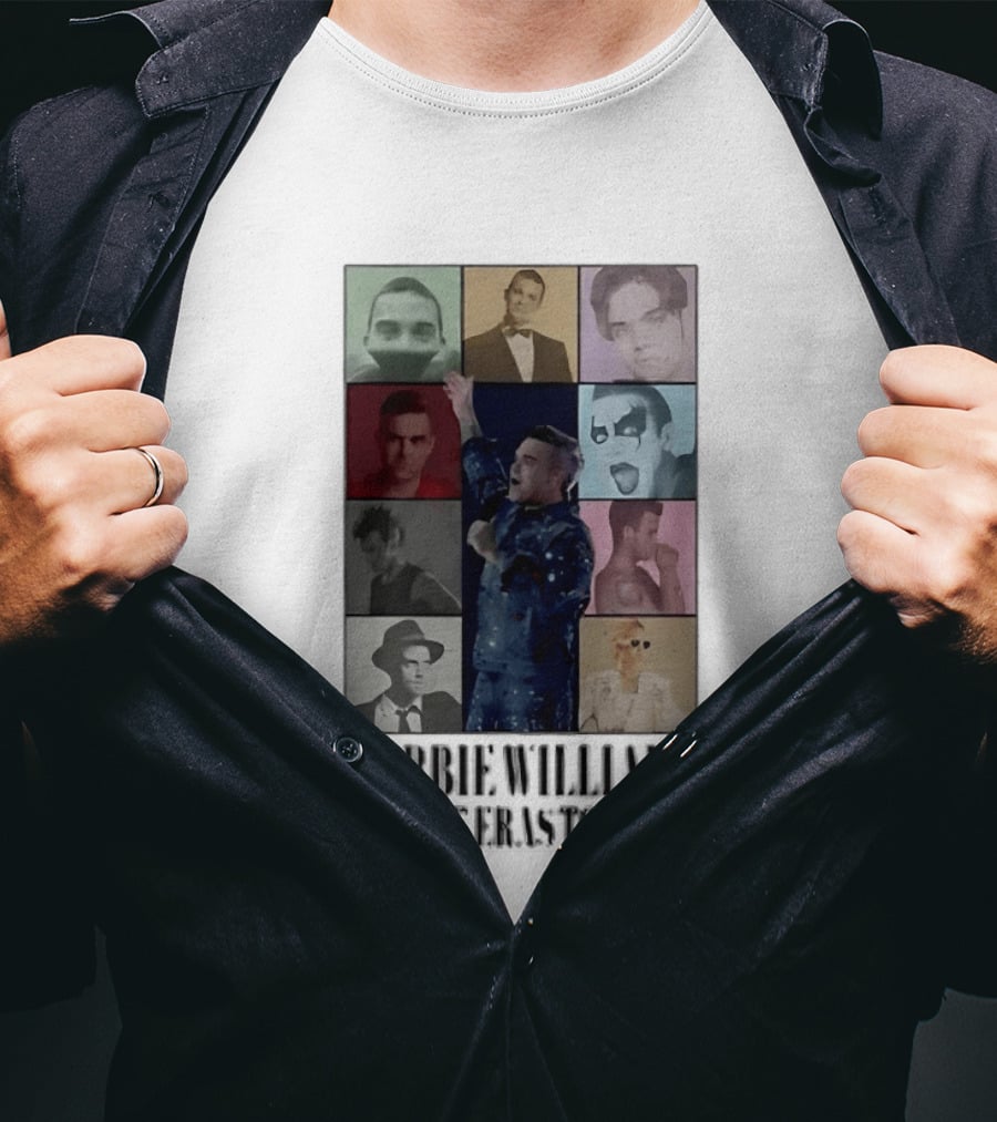 Robbie Williams The Eras Tour Collage Style Portraits T-Shirt