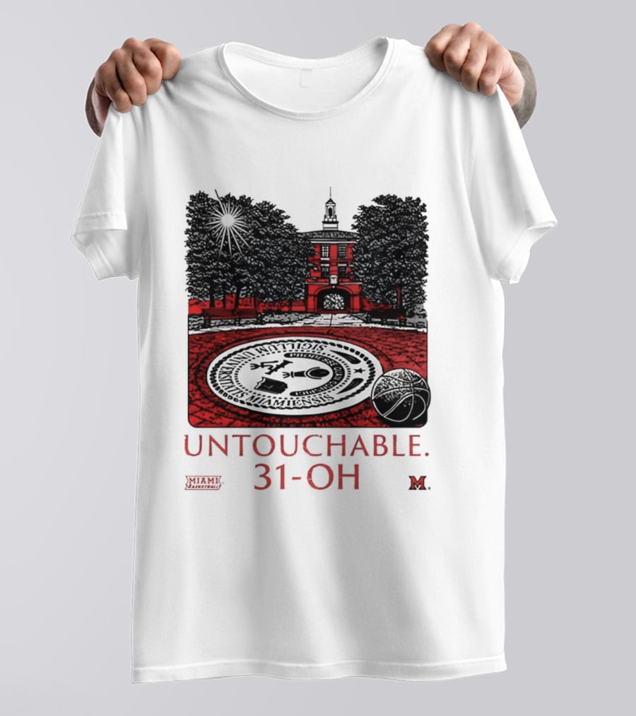 Miami RedHawks Untouchable 31 OH Historic Seal And Building T-Shirt