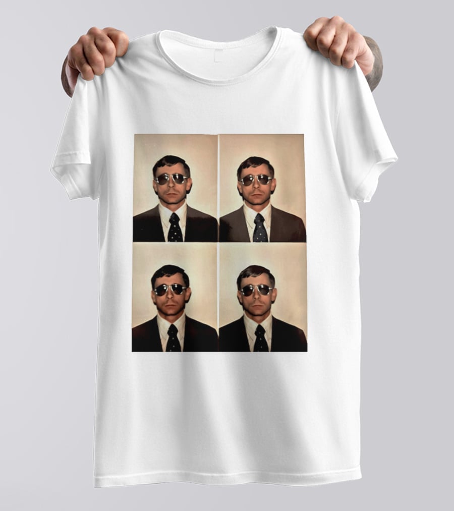 SGM Mike Vining Blasting Through Iconic Sunglasses Suit Portrait Quad T-Shirt
