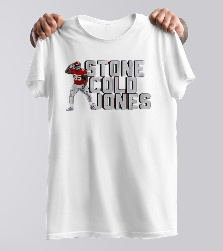 Kansas City Chiefs Stone Cold Jones 95 Chris Jones Red Football T-Shirt