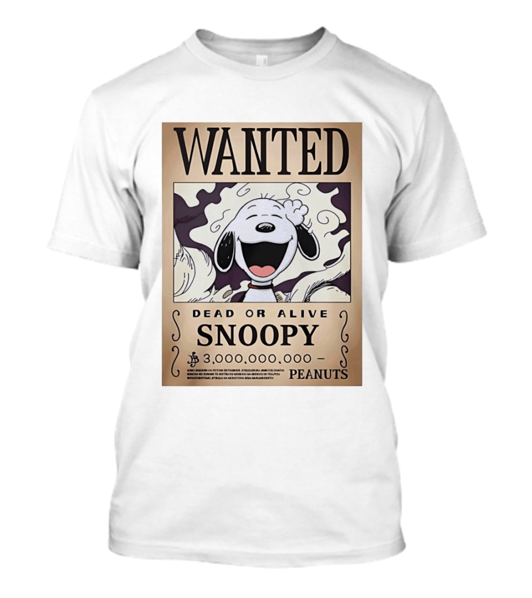 Wanted Dead Or Alive Snoopy Peanuts 3 Billion Bounty T-Shirt