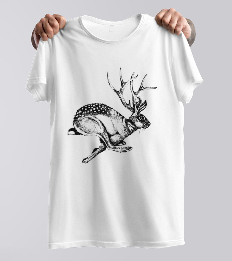 Rabbit Deer Hybrid Monster UFO Alien Hiking Camping Cryptid Jackalope Legend T-Shirt
