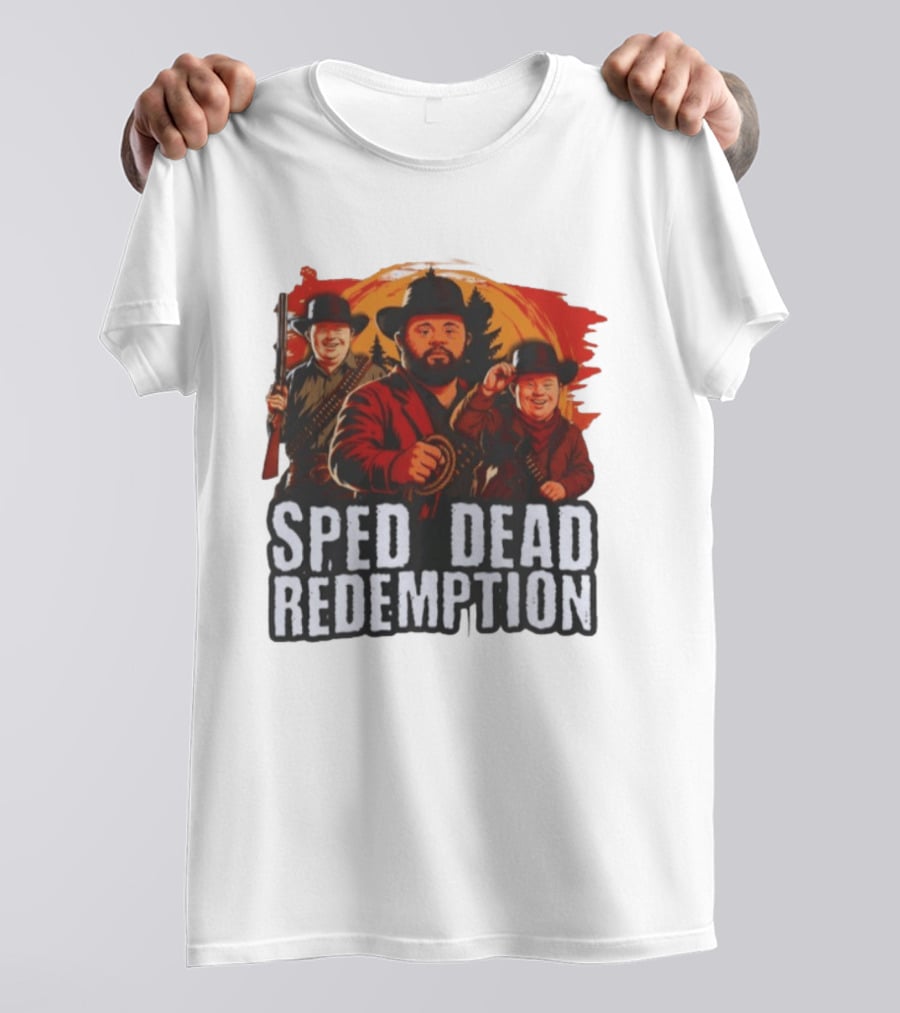 Sped Dead Redemption Parody Western Movie Cowboys T-Shirt