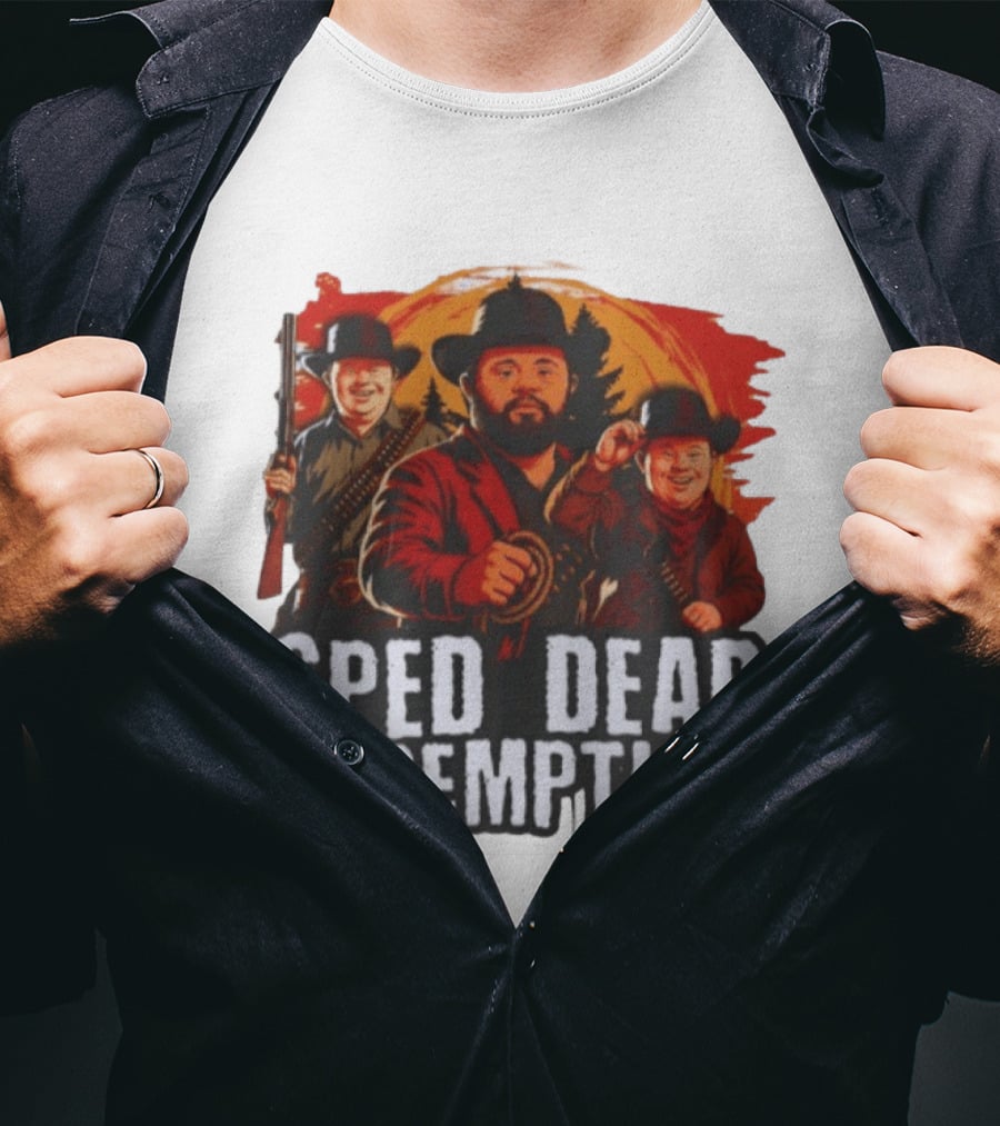Sped Dead Redemption Parody Western Movie Cowboys T-Shirt