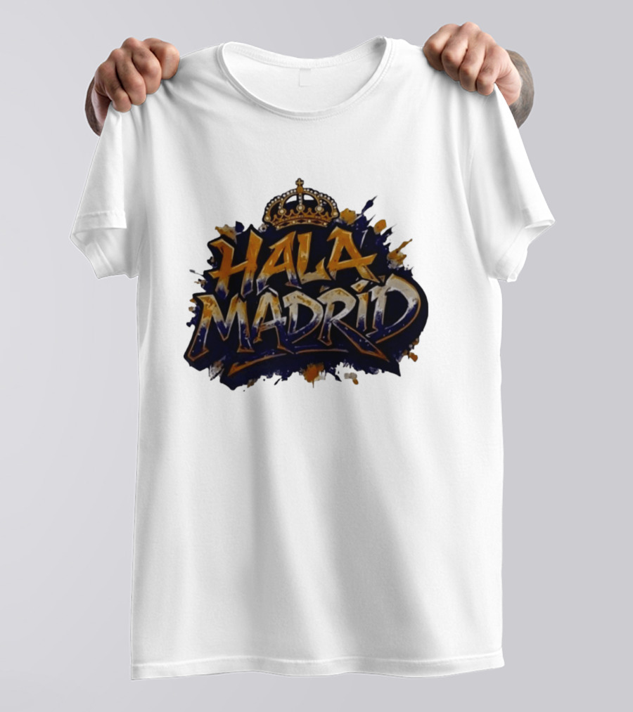 Hala Madrid Gold Crown Soccer Splash T-Shirt