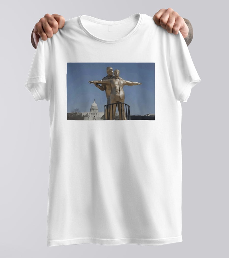 Donald Trump Jeffrey Epstein Titanic Pose White House Sculpture T-Shirt
