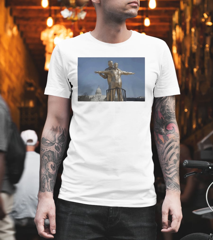 Donald Trump Jeffrey Epstein Titanic Pose White House Sculpture T-Shirt