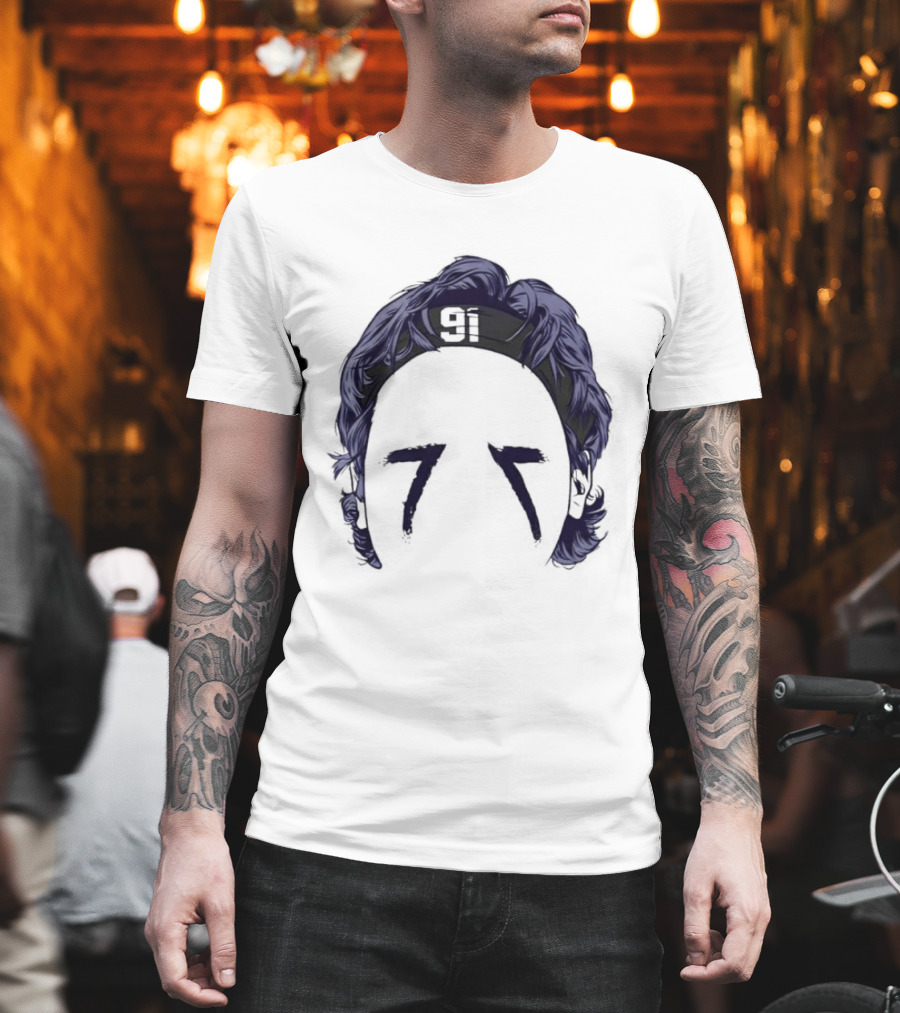 91 Headband Purple Hair Eye Black T-Shirt