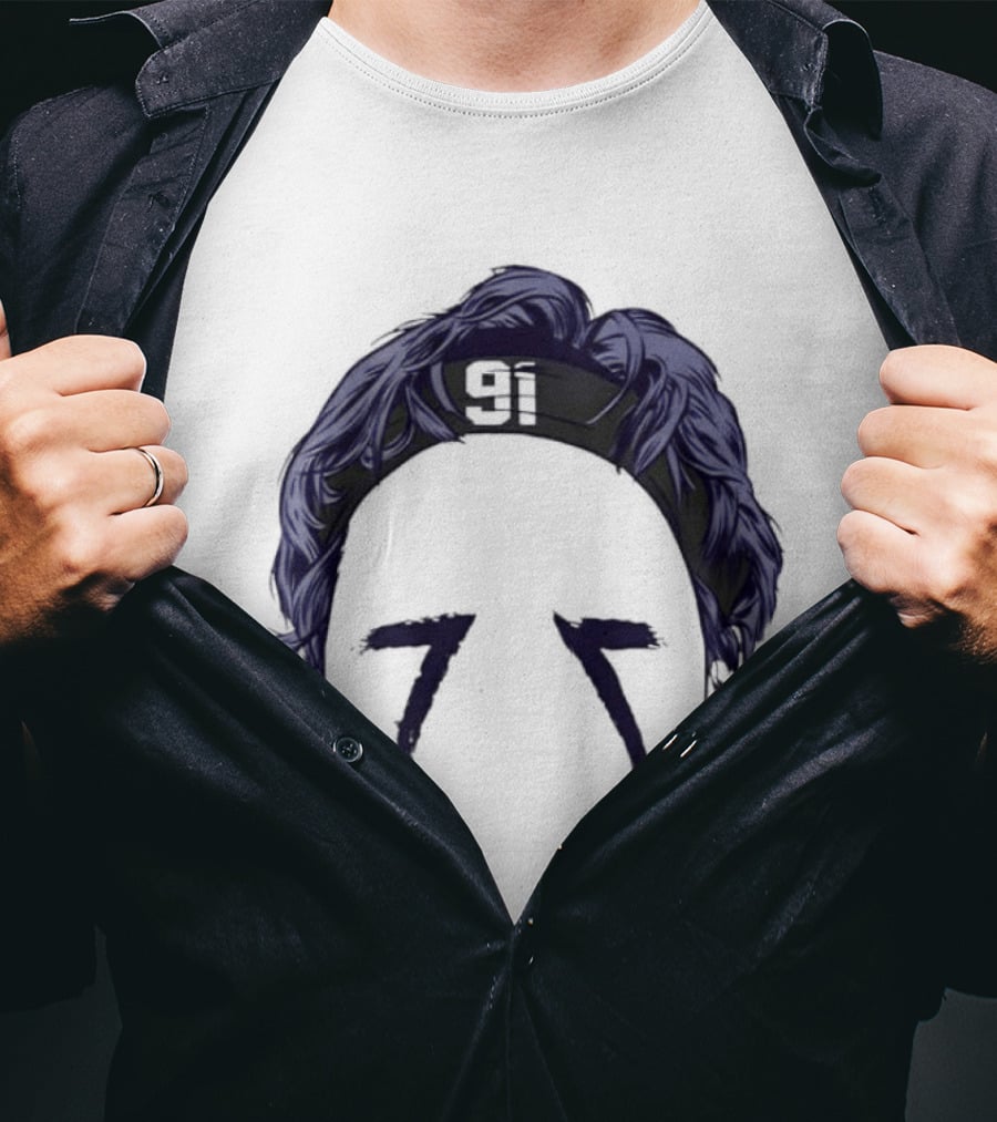 91 Headband Purple Hair Eye Black T-Shirt
