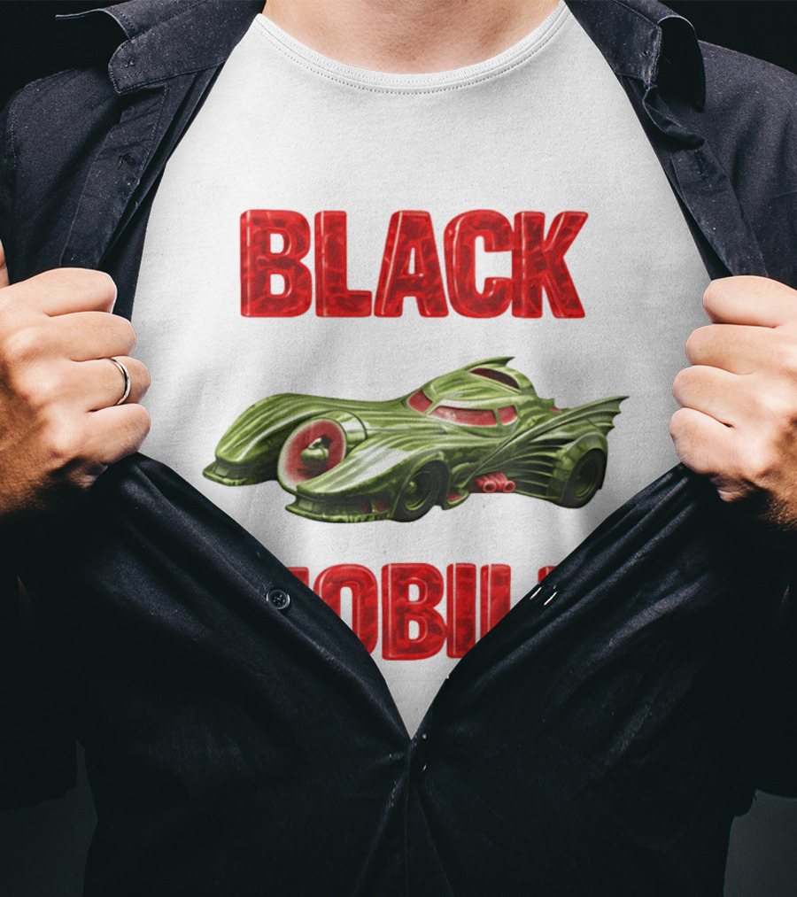 BLACK MOBILE Car Retro Inspired Vehicle T-Shirt