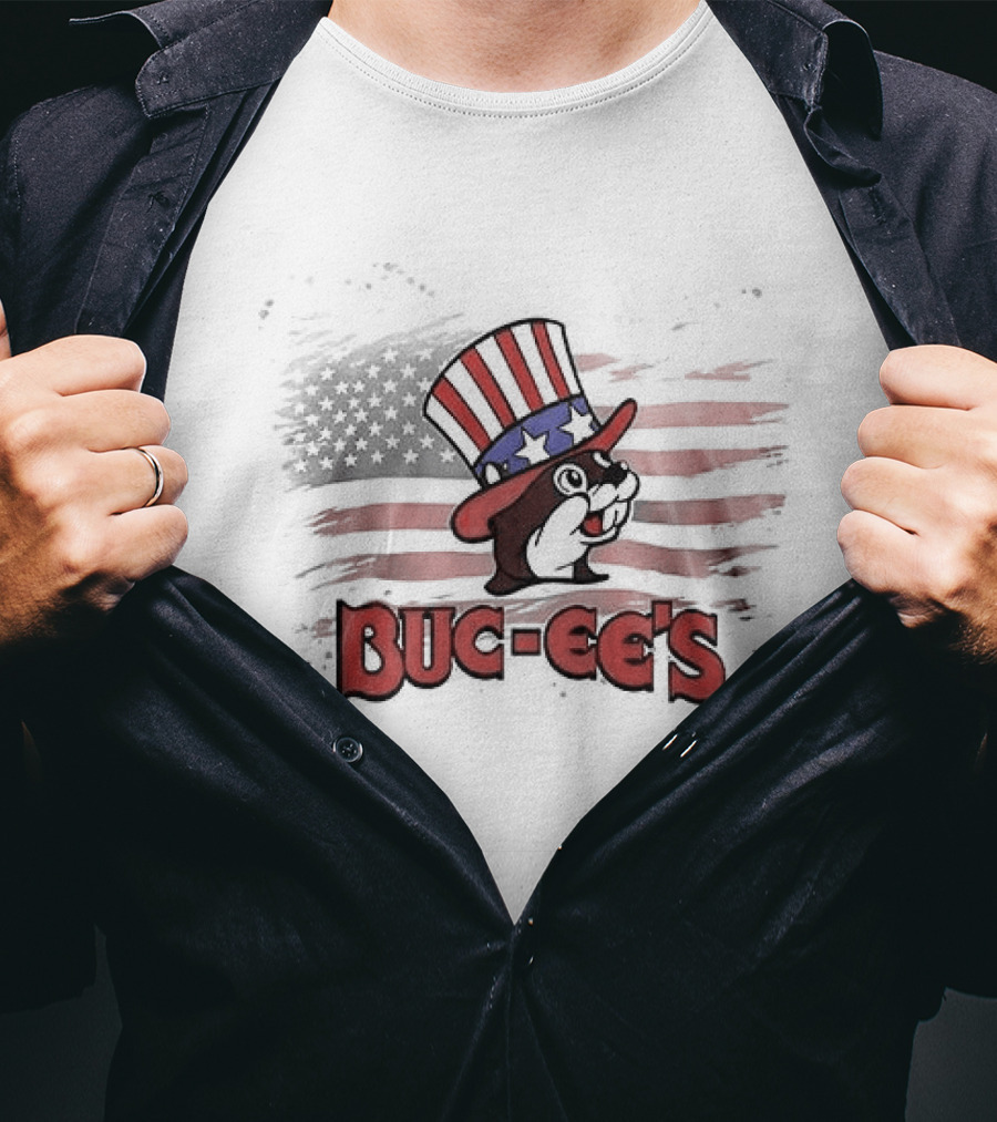 Buc Ee's American Flag Hat 250th Anniversary Celebration T-Shirt