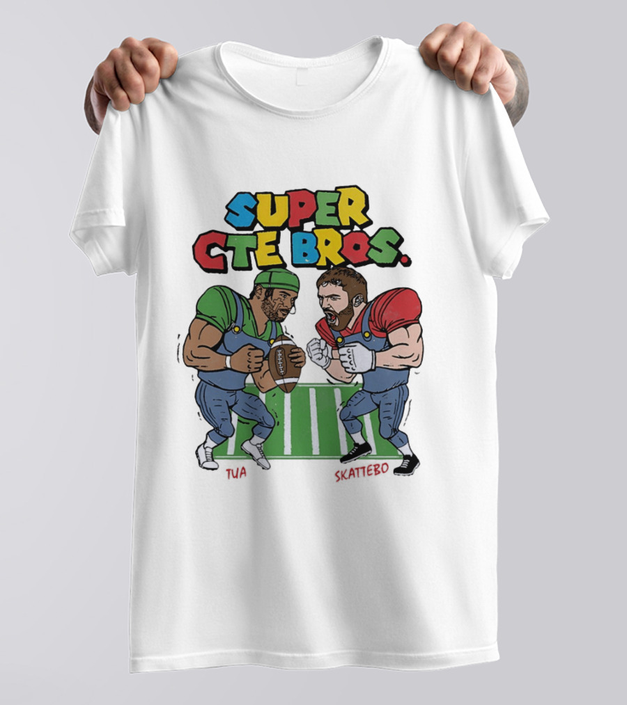Super Cte Bros Tua Skattebo Cartoon Football Showdown T-Shirt