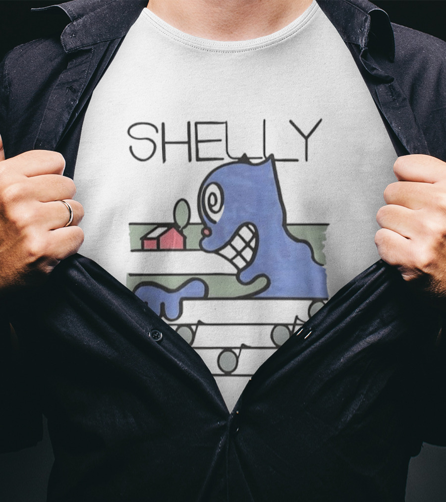 Shelly Cartoon Character With House And Music Notes T-Shirt