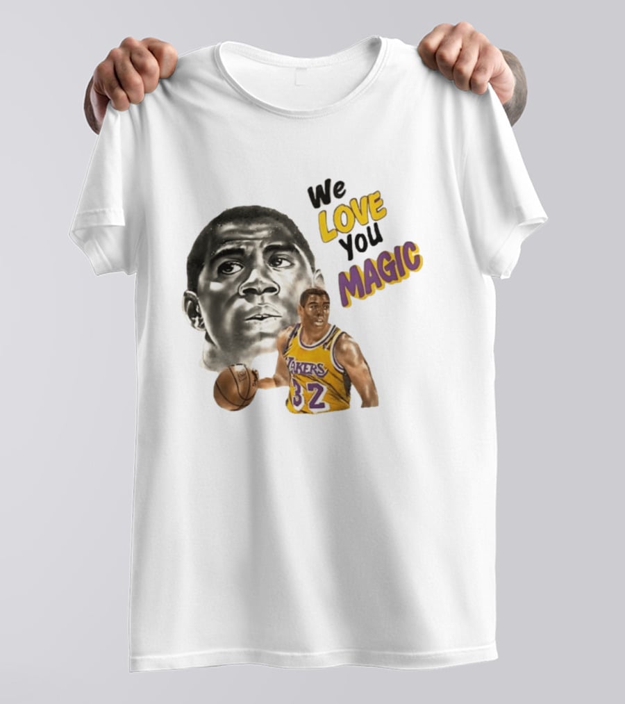Los Angeles Lakers Magic Johnson We Love You Magic 32 Basketball Legend T-Shirt