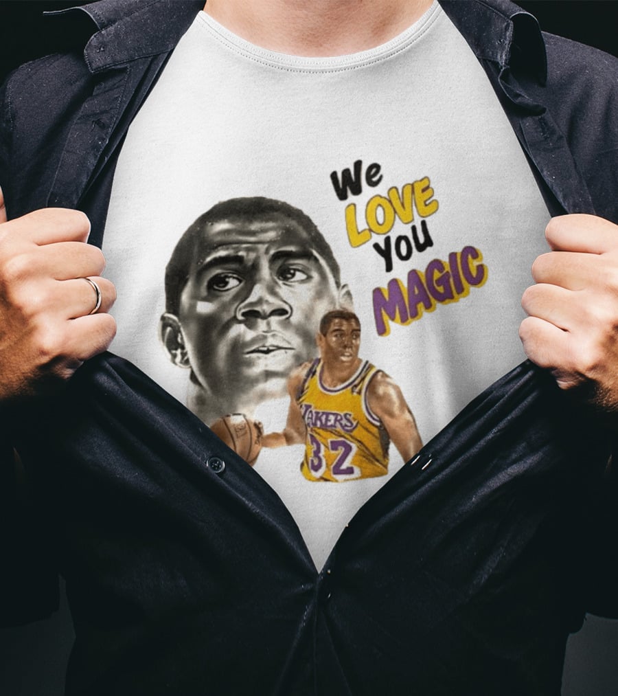 Los Angeles Lakers Magic Johnson We Love You Magic 32 Basketball Legend T-Shirt