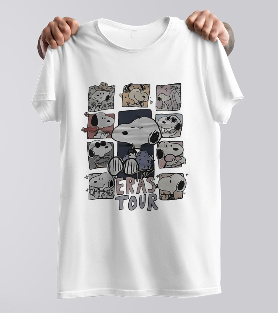Snoopy The Eras Tour Peanuts Cartoon Characters Compilation T-Shirt