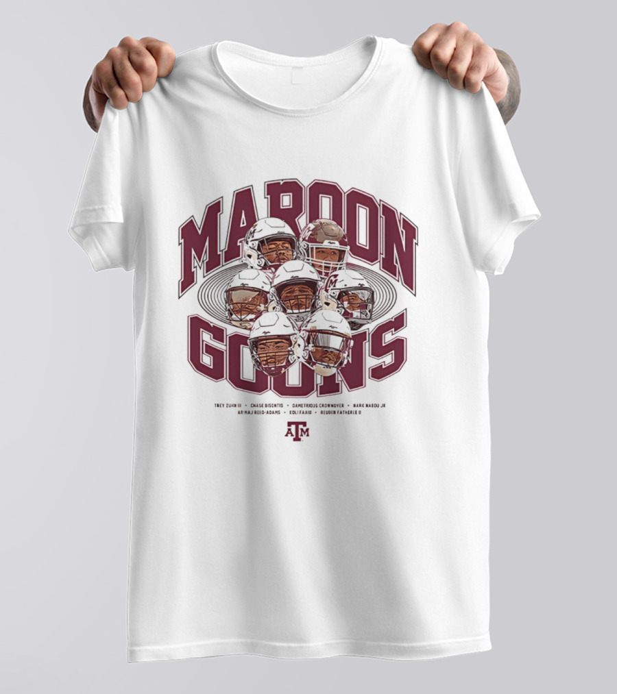 Texas A&M Maroon Goons Football NCAA Team Caricature T-Shirt