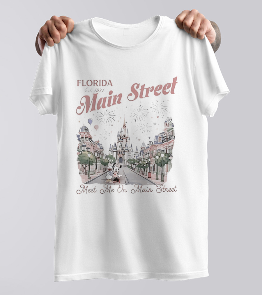 Florida Main Street Est 1971 Meets Me On Main Street Minnie Mickey T-Shirt