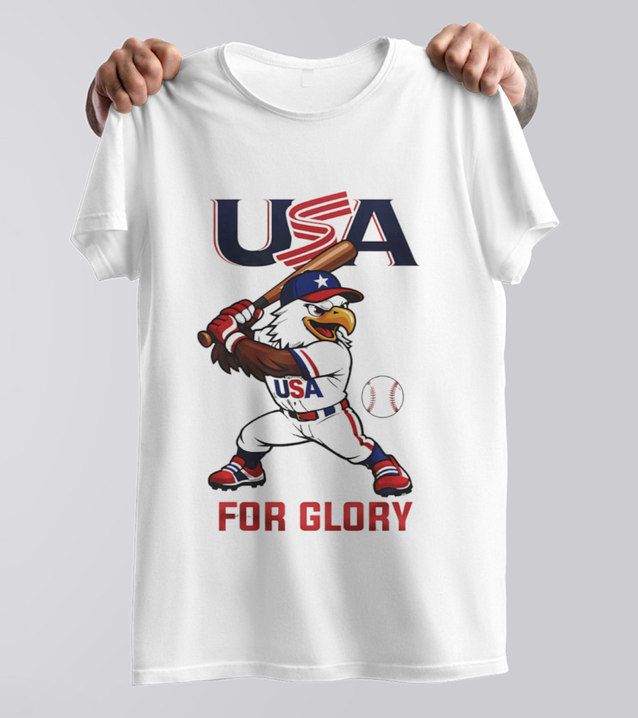 USA Baseball Eagle For Glory World US Baseball T-Shirt