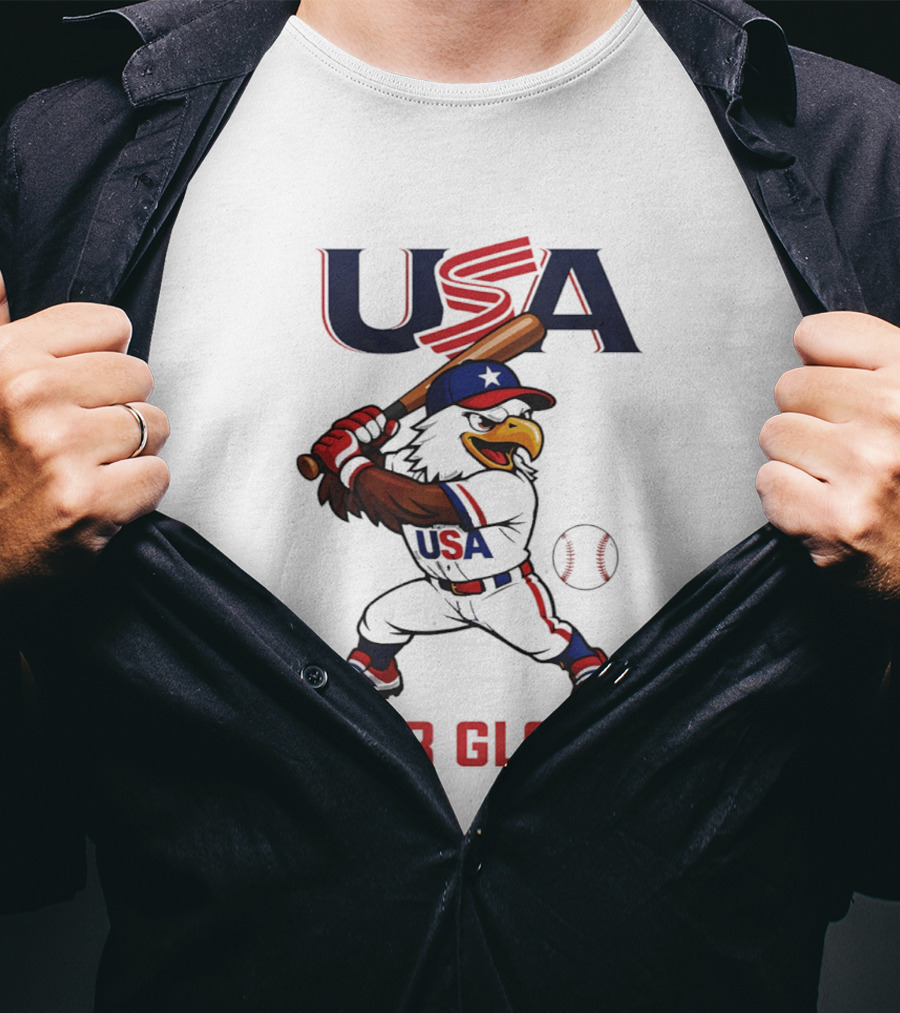 USA Baseball Eagle For Glory World US Baseball T-Shirt