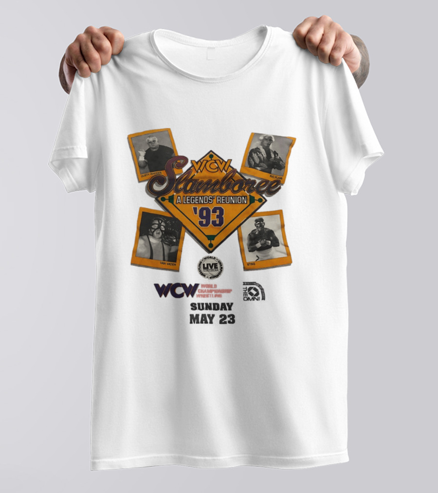 WCW Slamboree 1993 A Legends' Reunion Dusty Rhodes Ric Flair Van Vader Sting T-Shirt