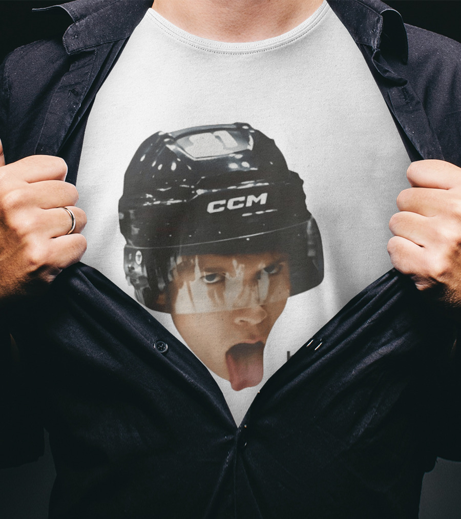 Ilya Rozanov Connor Storrie CCM Heated Rivalry 2026 Boring Helmet Tongue Out T-Shirt