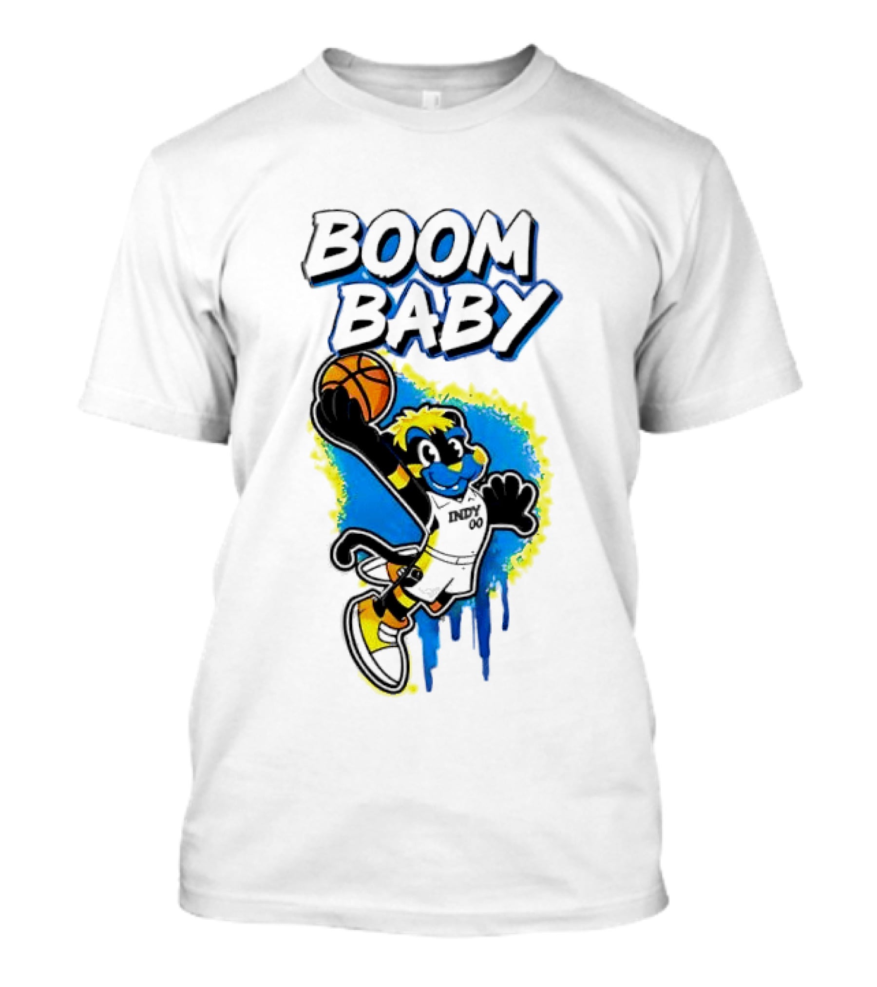 Indiana Pacers Boom Baby Mascot Dunk Basketball T-Shirt
