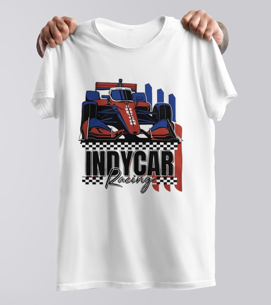 Indycar Racing Racecar Checkered Flags T-Shirt