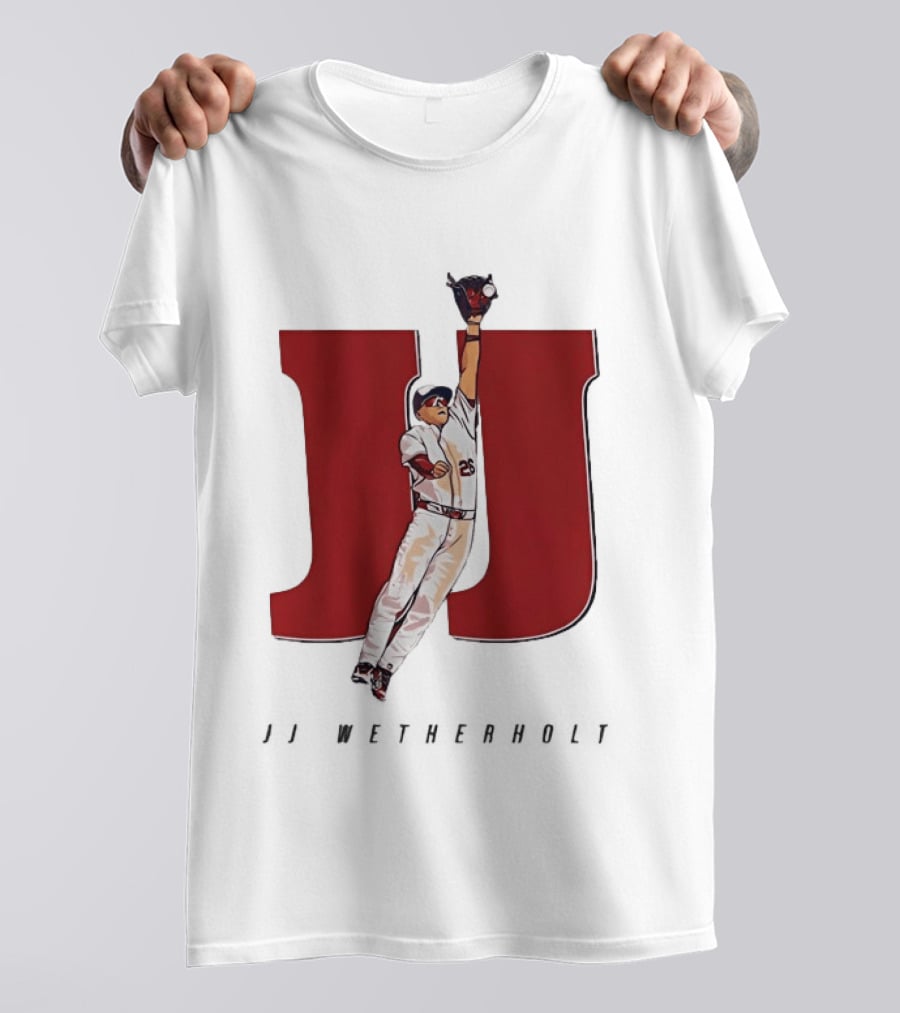 JJ Wetherholt St Louis Cardinals Mad Hops Baseball Player Jumping Action T-Shirt