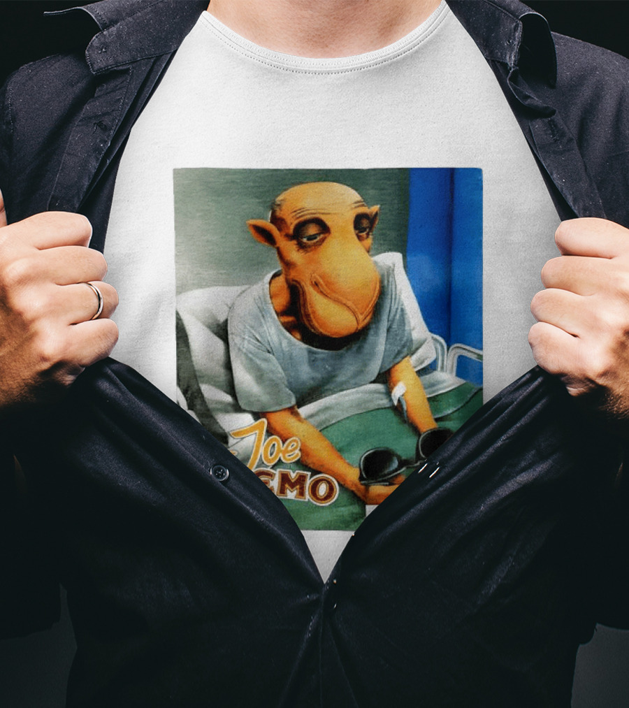 Joe Chemo Hospital Gown Character In Bed Holding Sunglasses T-Shirt